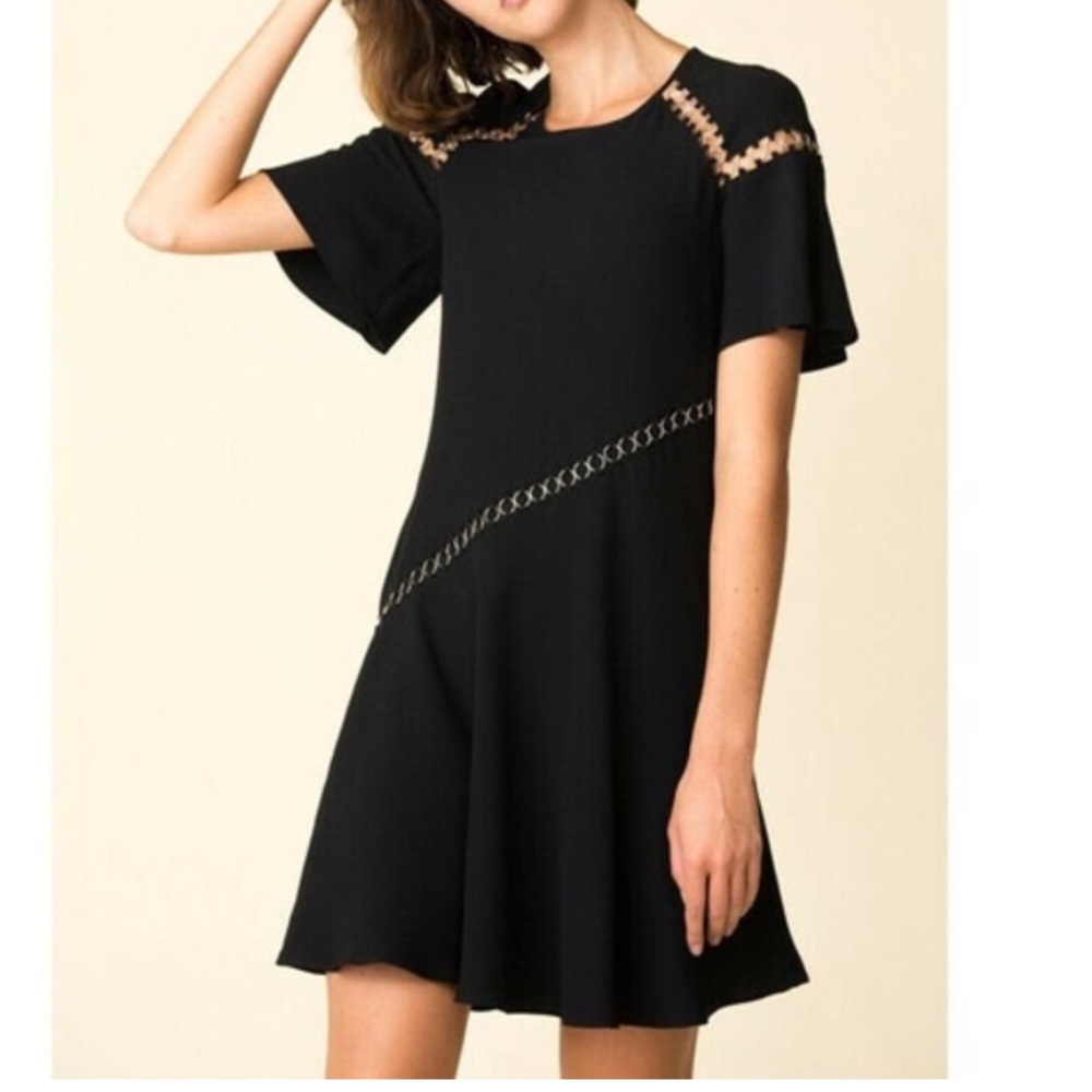 A.L.C. Mitchell Chain Link Ring Dress in Black Sz 2 Cut Out Like New LBD